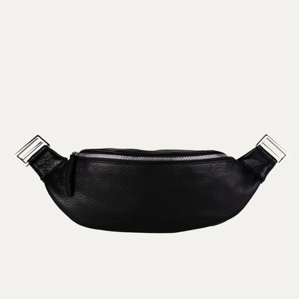 Black Leather with Silver Hardware Crossbody and Fanny Pack - PaulyJen