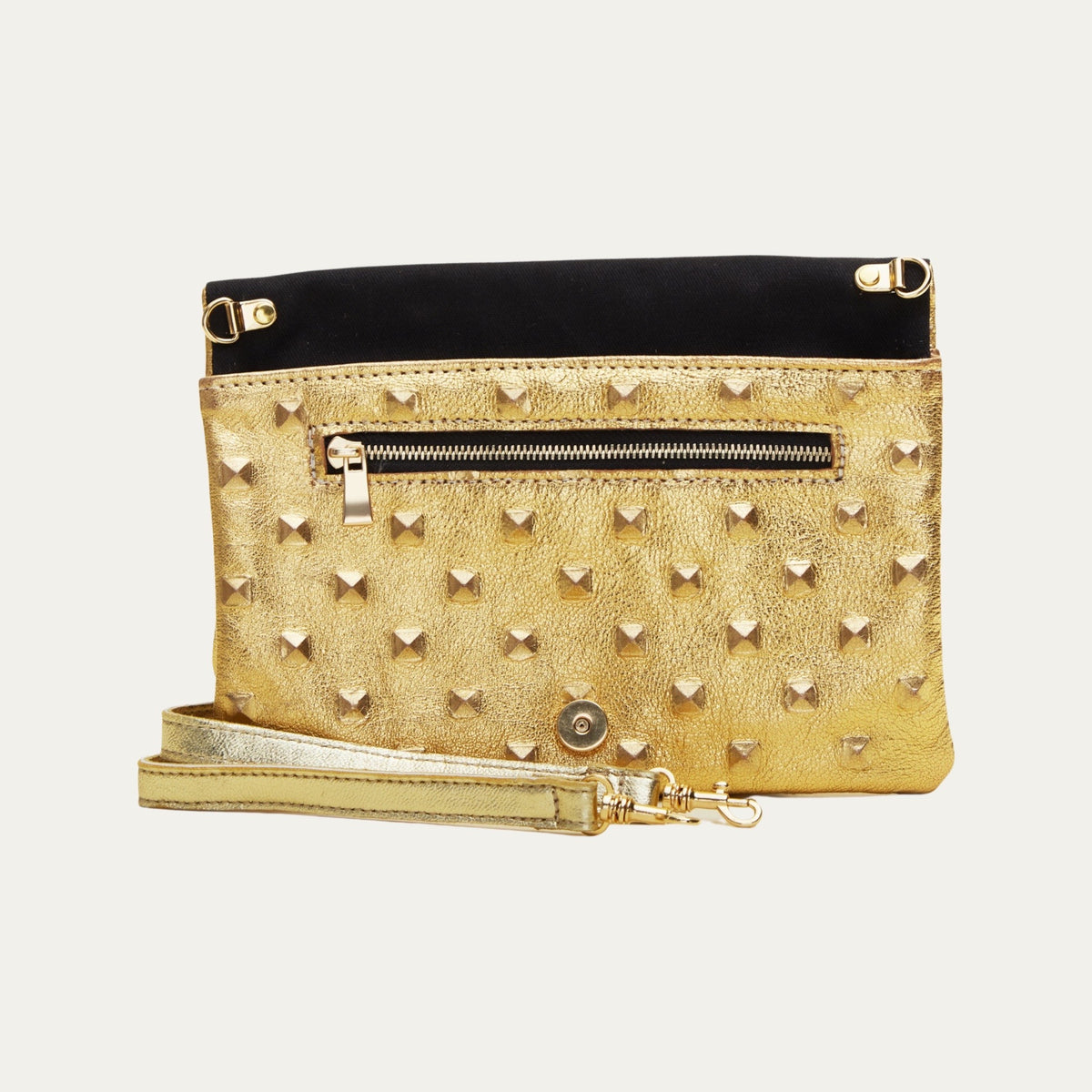 【DISCERNMENT】Lapa leather belt shoulder bag Leather Bag and Wrap Belt Set in Metallic Shine Leather