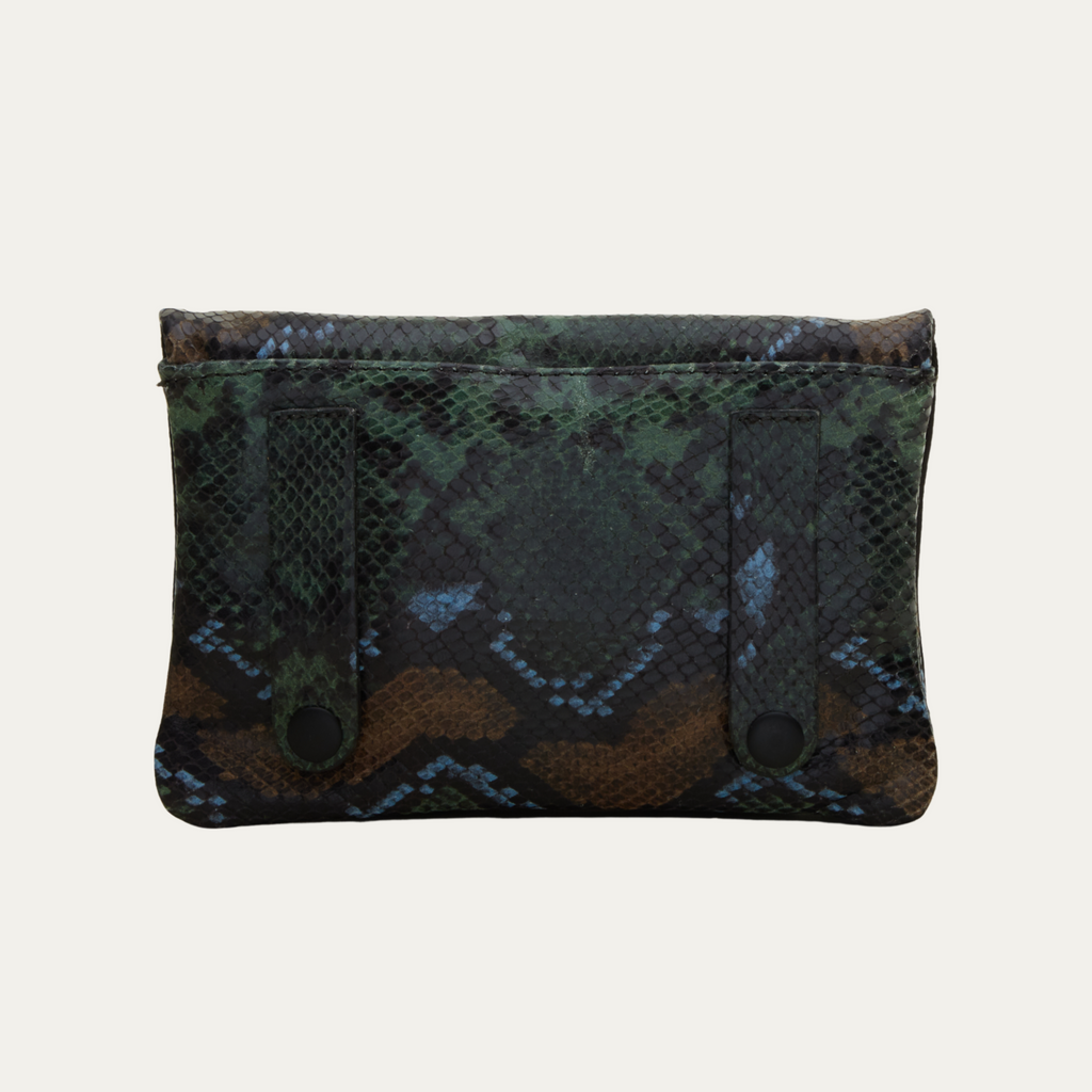 Green Rainbow Snake Print Leather/Rihanna Belt Bag - PaulyJen