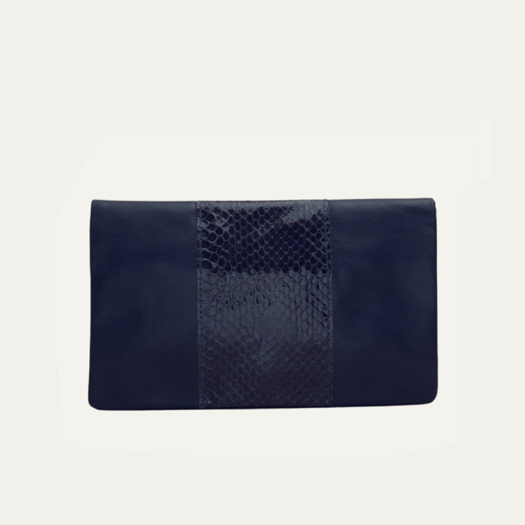 Belt Bag | Navy + Snake Print Leather "The Whistler" 