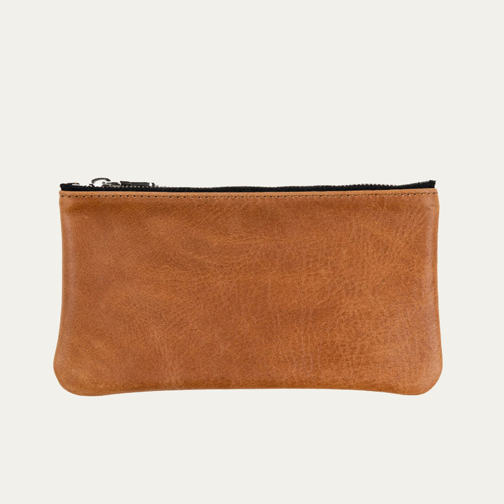 Pauly Phone Pouch | Cognac Leather + Gold Hardware