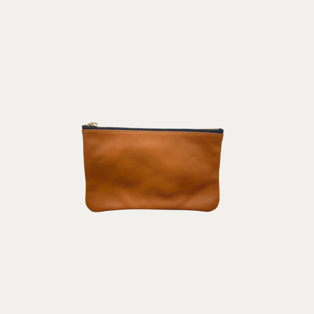 Pauly Pouch Organizer | Smooth Cognac Leather + Gold Hardware - PaulyJen