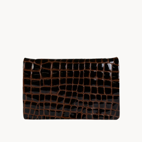 Multi-Functional Belt Bag | Brown Croc Print Patent Leather | PaulyJen
