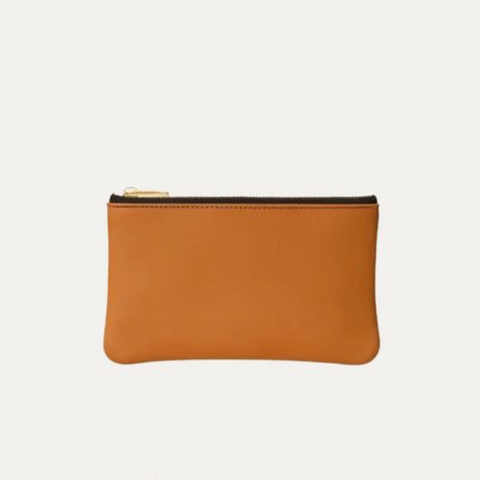 Pauly Pouch Organizer | Smooth Cognac Leather + Gold Hardware
