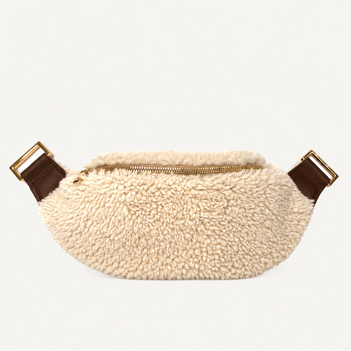 Hands-free Travel Crossbody + Fanny Pack Bag | Genuine Bone Shearling  | Chocolate Leather (Copy)