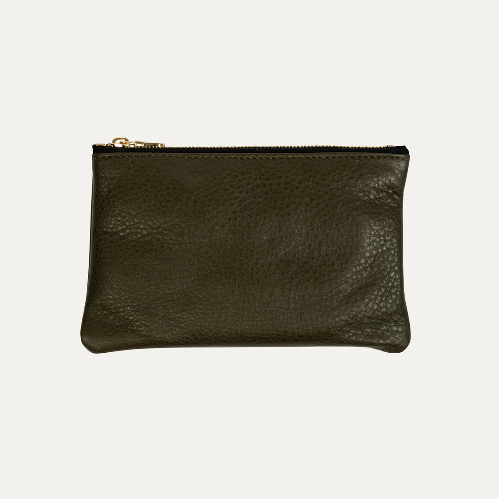 Pauly Pouch Organizer | Black Leather + Gold Hardware