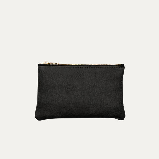Pauly Pouch Organizer | Black Leather + Gold Hardware - PaulyJen