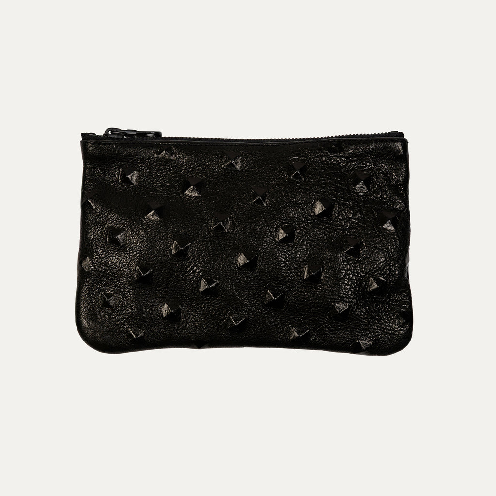 Pauly Pouch Organizer | Cher Black Leather + Gold Hardware - PaulyJen