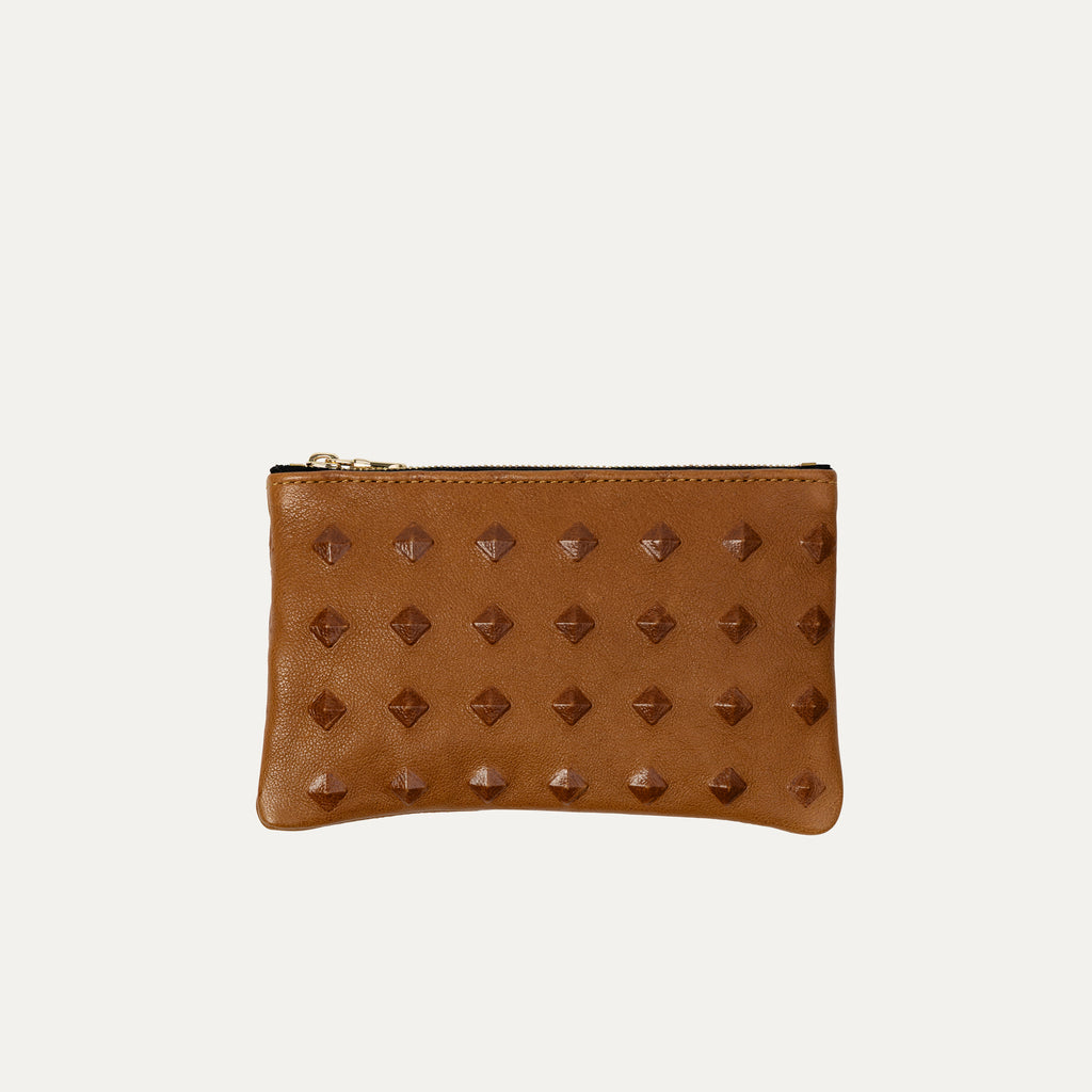 Pauly Pouch Organizer | Cher Cognac Leather + Gold Hardware - PaulyJen