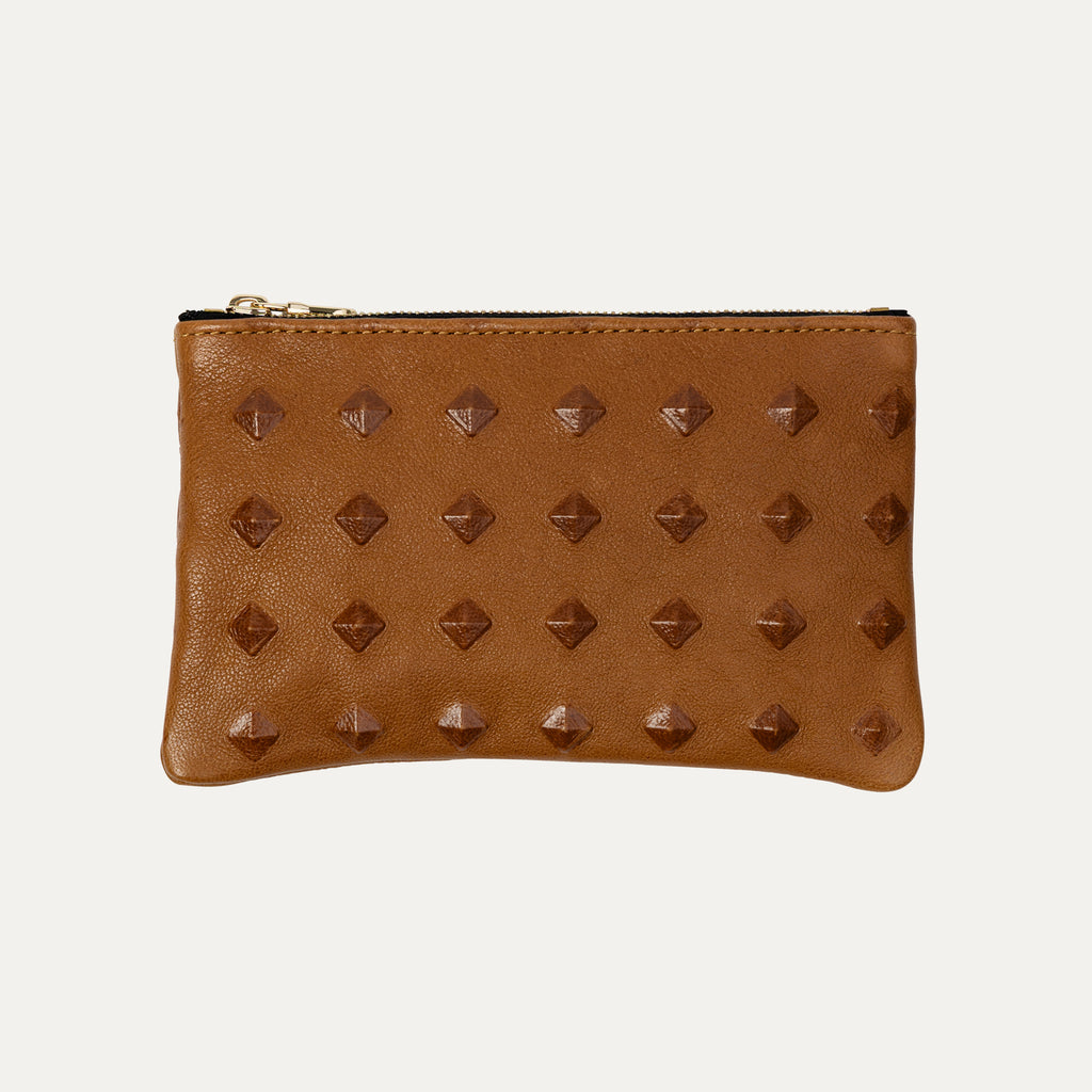 Pauly Pouch Organizer | Cher Cognac Leather + Gold Hardware - PaulyJen