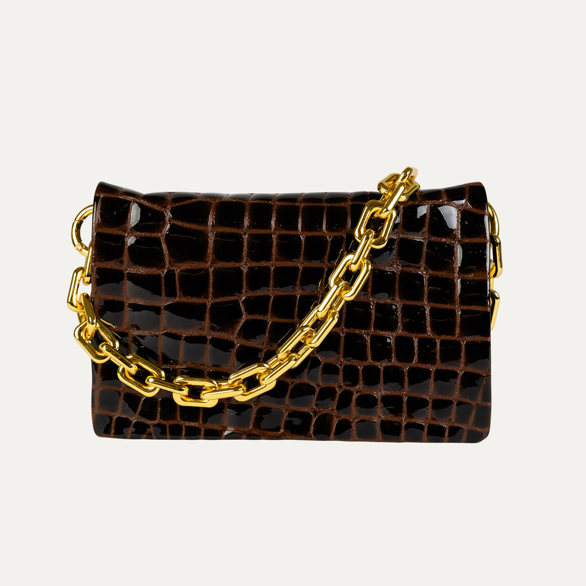Belt Bag | Brown Print Patent Leather - PaulyJen