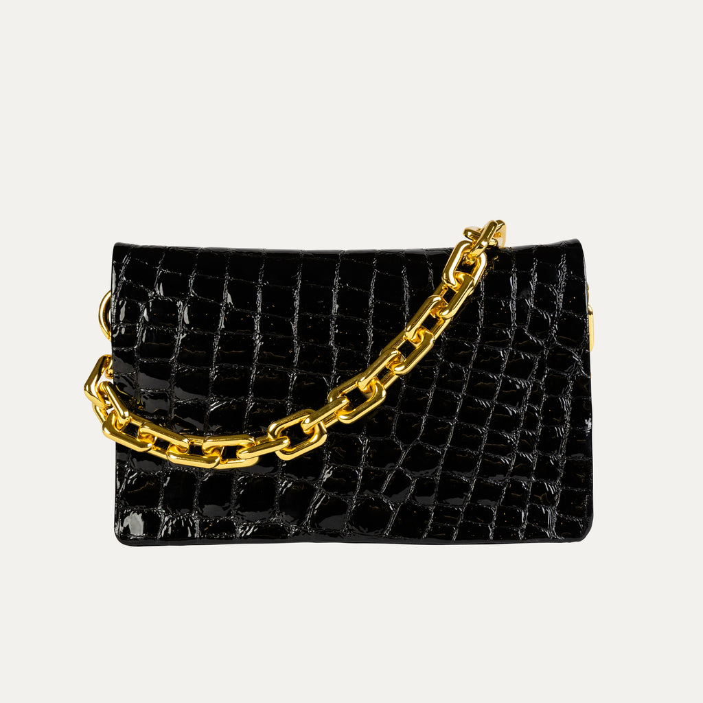 Belt Bag | Black Print Patent Leather - PaulyJen