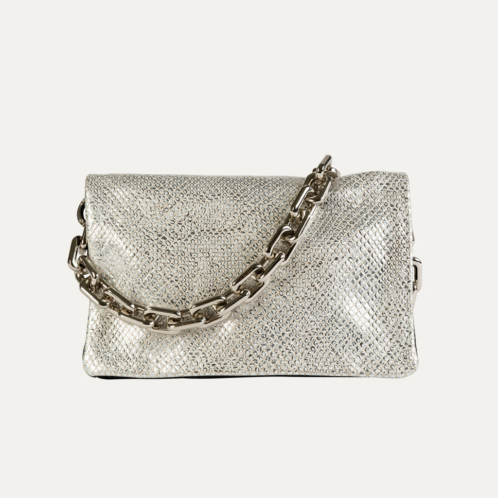 Belt Bag | Silver Shimmer Leather "The Alicia" - PaulyJen
