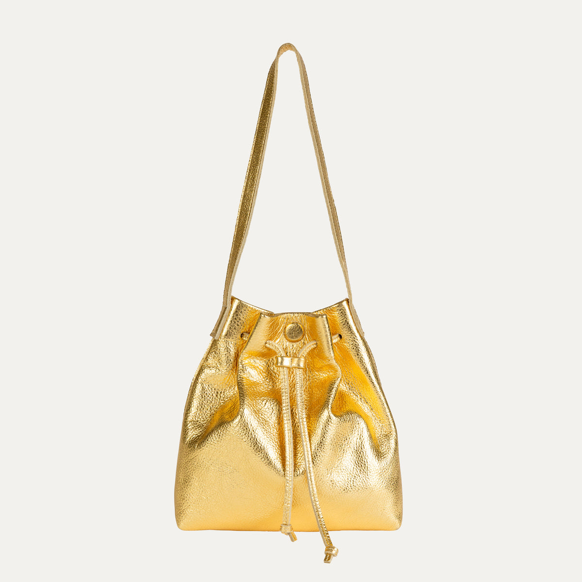 Shoulder Bag | Gold Metallic Leather - PaulyJen