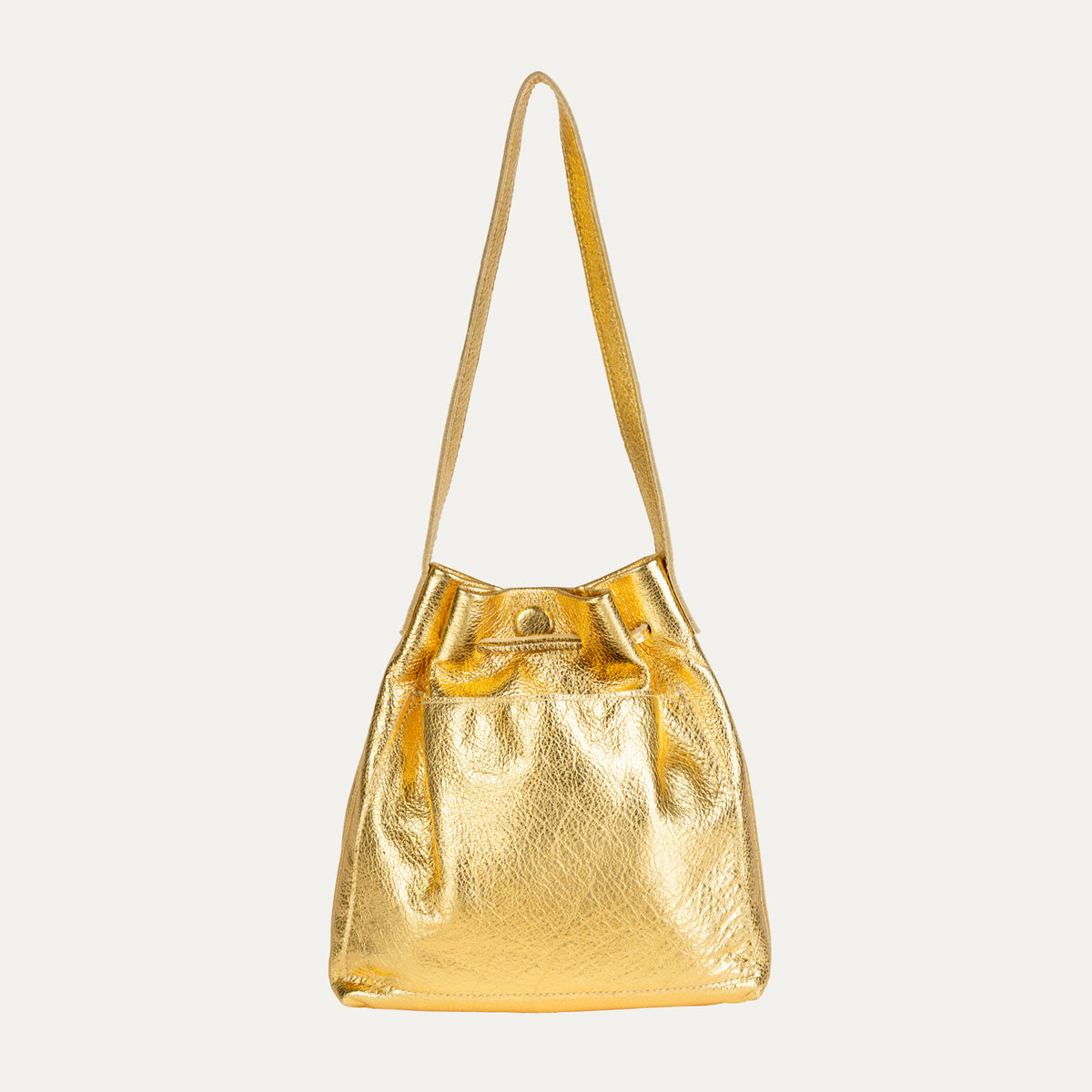 Shoulder Bag | Gold Metallic Leather - PaulyJen