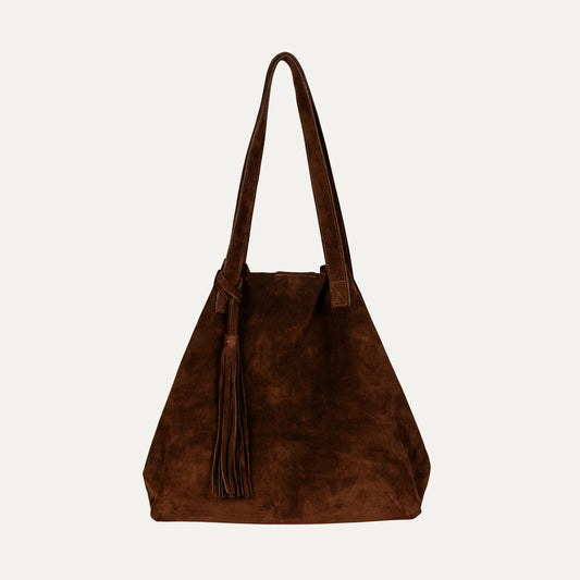 Tote Bag | Chocolate Brown Suede Nashville - PaulyJen
