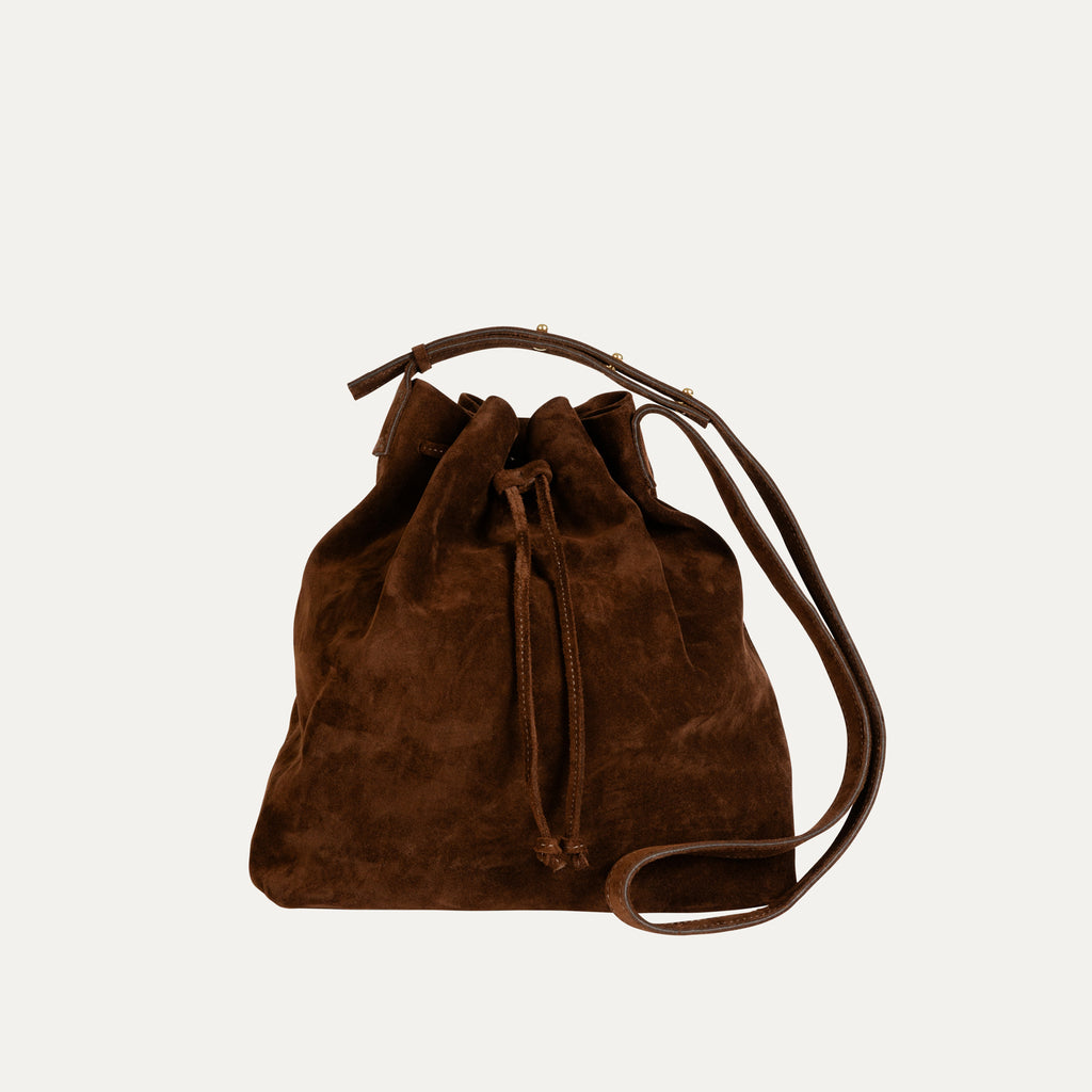 Medium Crossbody Boho Bag| Chocolate Brown Suede - PaulyJen