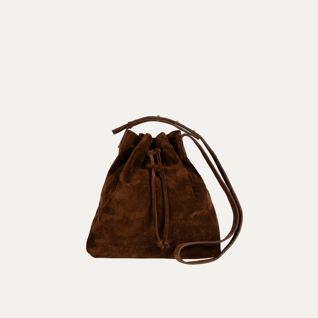 Medium Crossbody Boho Bag| Chocolate Brown Suede - PaulyJen