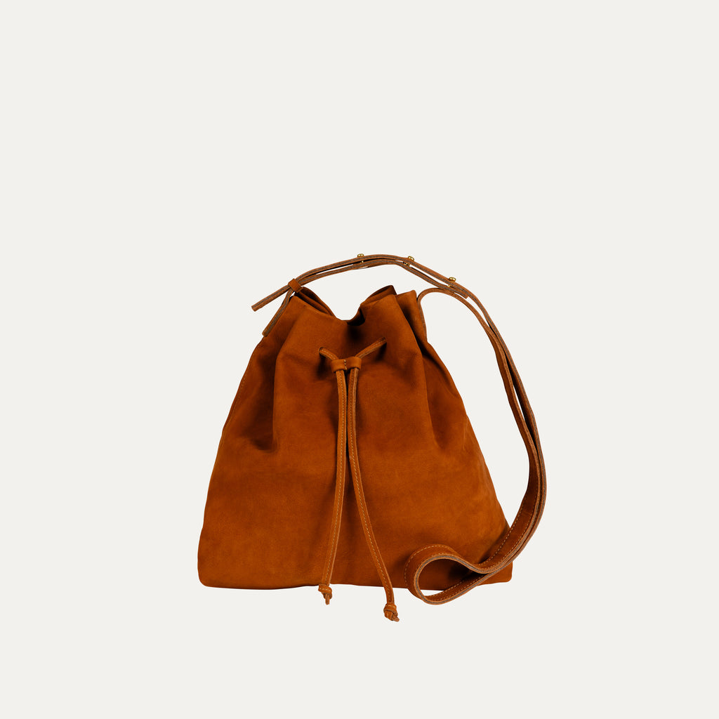Medium Crossbody Boho Bag | Cognac Nubuck - PaulyJen