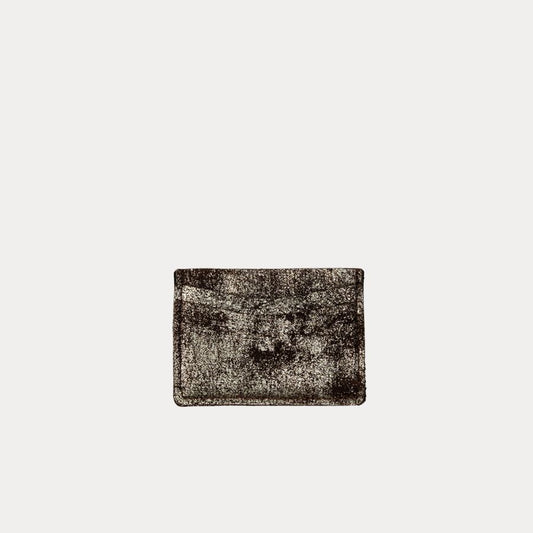 Card Holder | Brown Silver Metallic