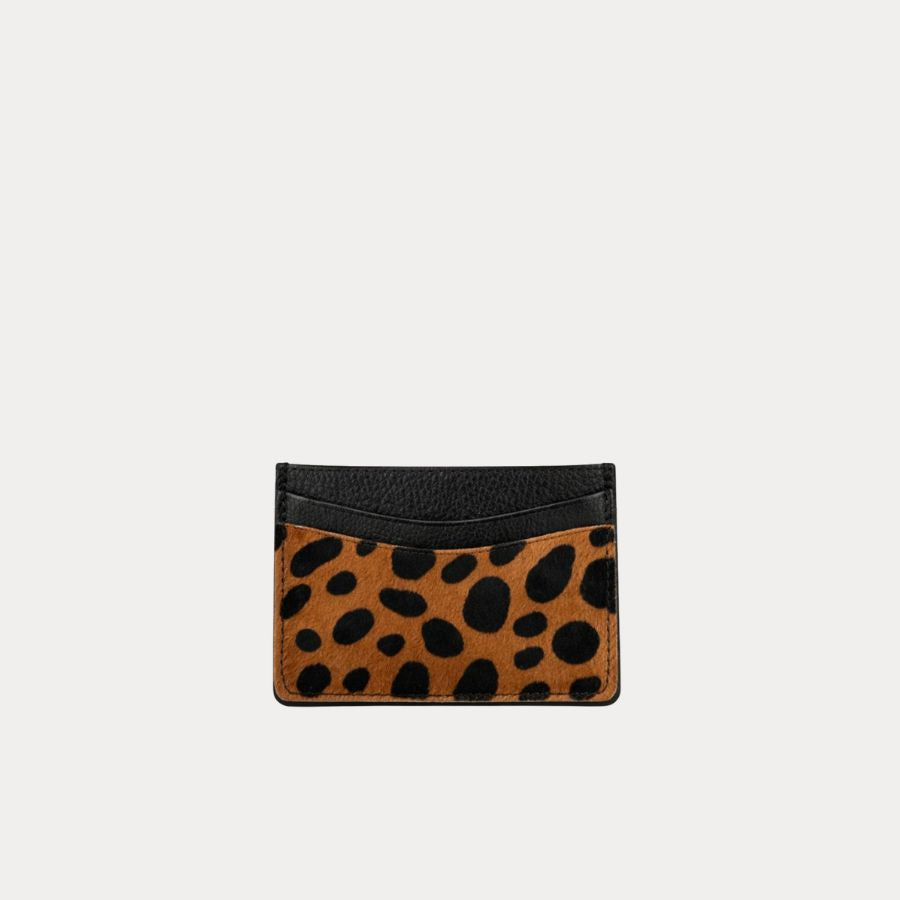 Card Holder | Black + Brown Cheetah