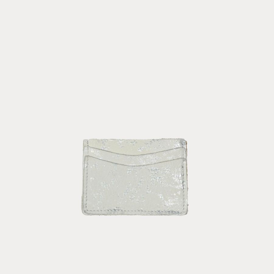 Card Holder | White Silver Metallic