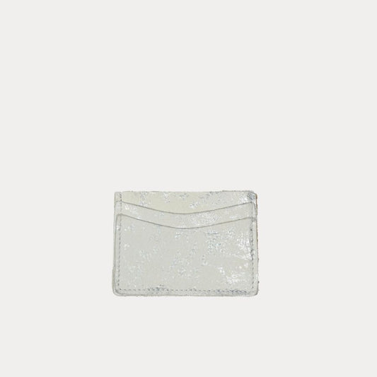 Card Holder | White Silver Metallic