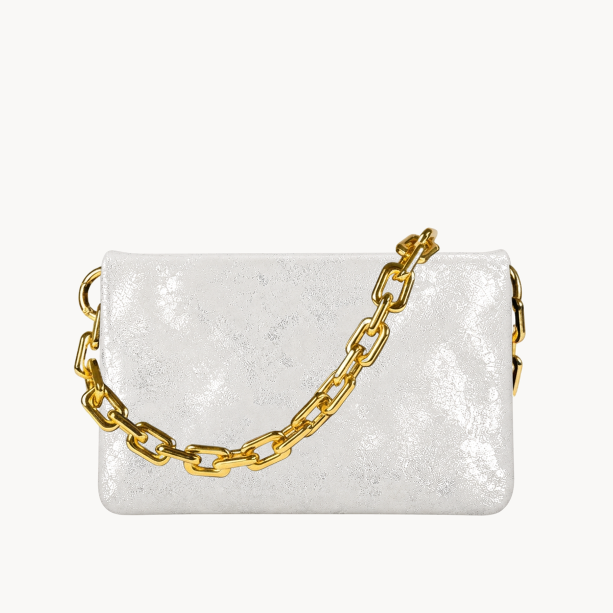 Multi-Functional Belt Bag | White Silver Metallic Leather | PaulyJen