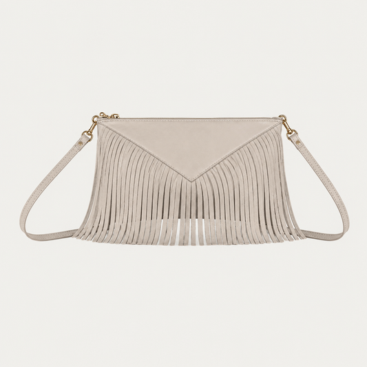 Crossbody Fringe Clutch | Tan