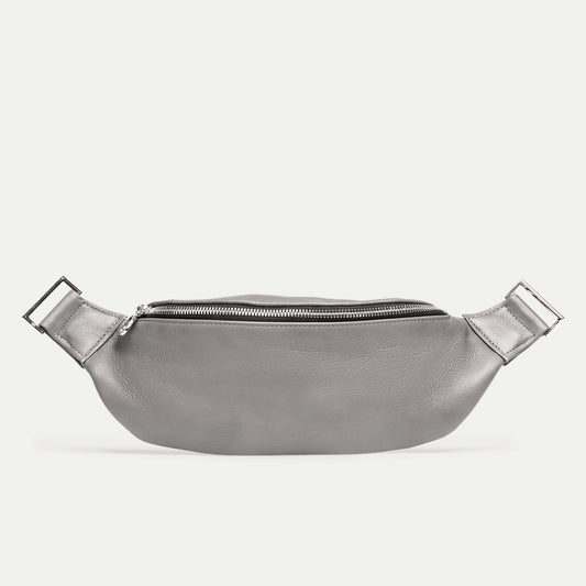 Fanny Pack + Crossbody Bag | Grey + Silver Hardware - PaulyJen