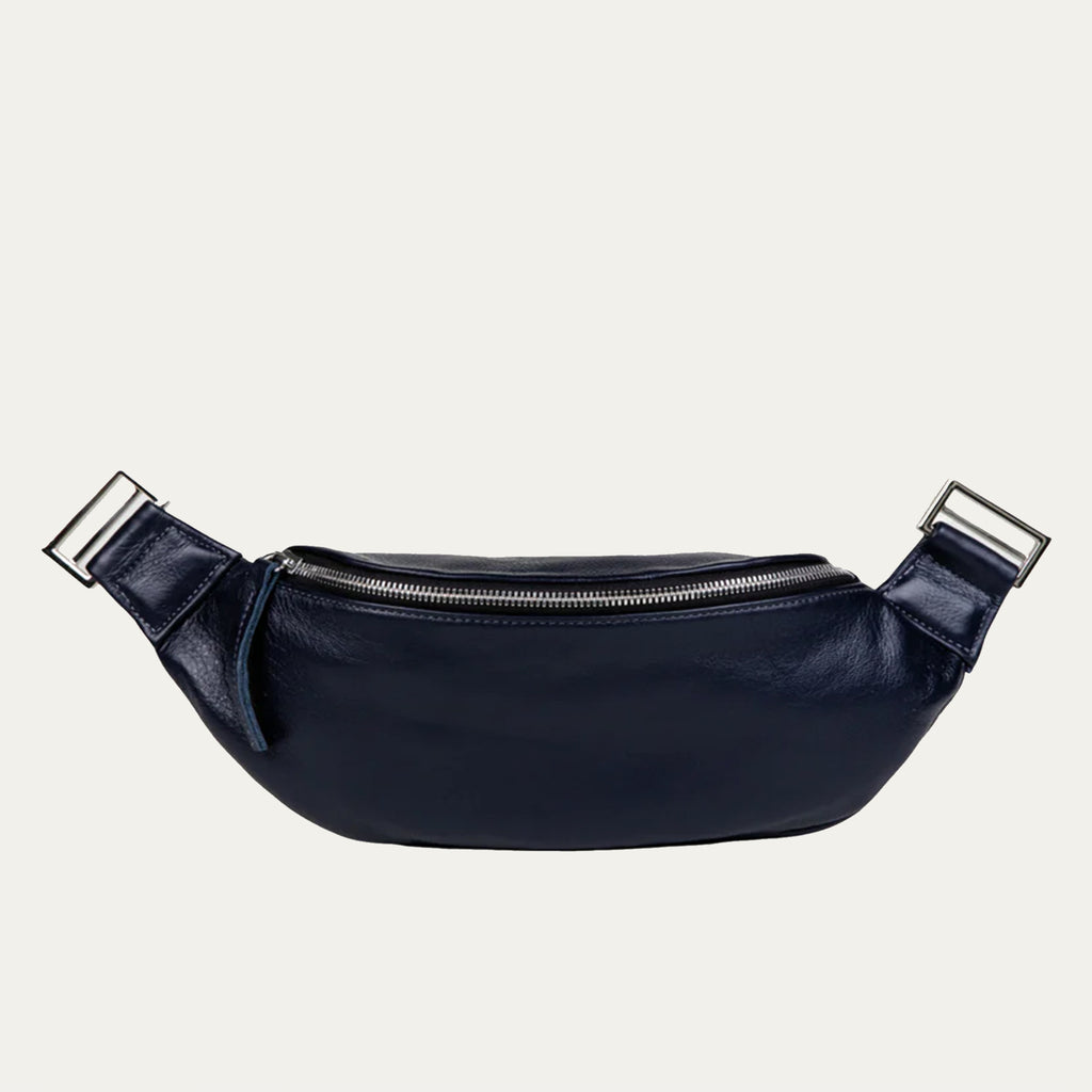 Navy Leather with Silver Hardware Crossbody and Fanny Pack - PaulyJen