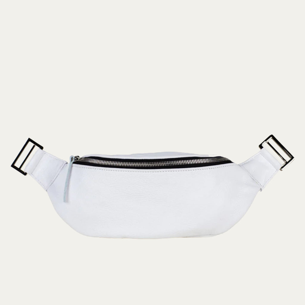 White Leather with Silver Hardware Crossbody and Fanny Pack - PaulyJen