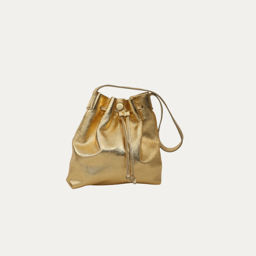 Shoulder Bag | Gold Metallic Leather - PaulyJen