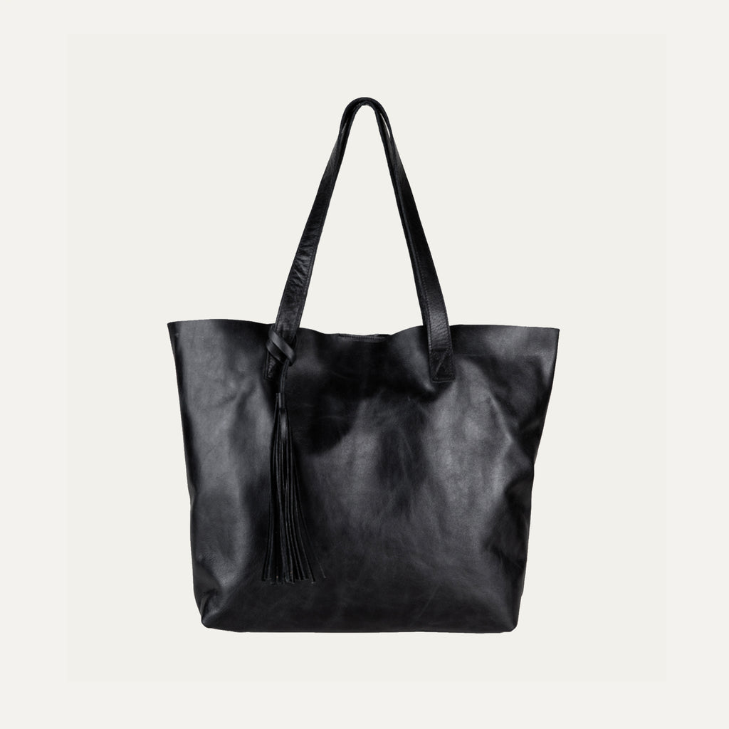 Tote Bag | Black Leather "The Austin" - PaulyJen