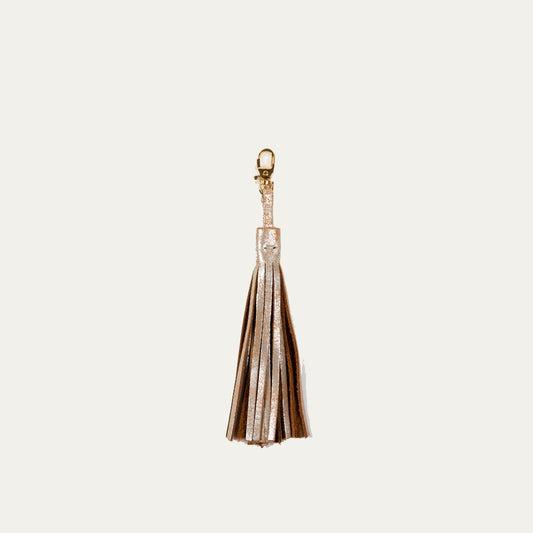 Blush Metallic Leather Fringe Gold Clasp - PaulyJen