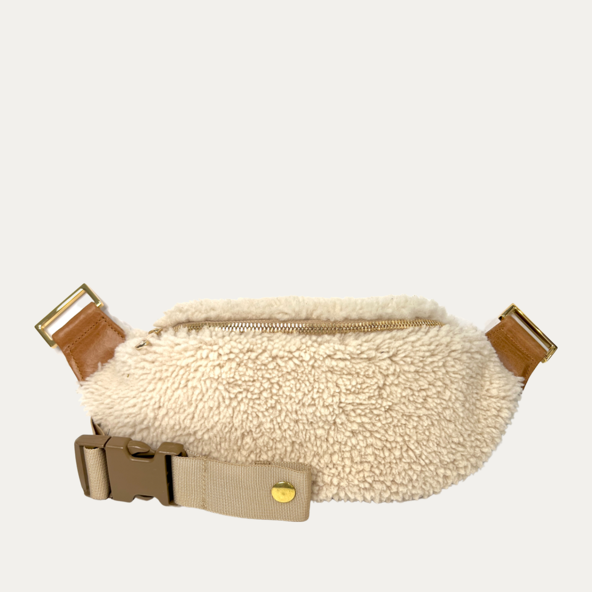 Faux Shearling Organizational Pouch with good Strap