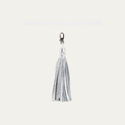 Silver Metallic Fringe Leather Accessory - PaulyJen