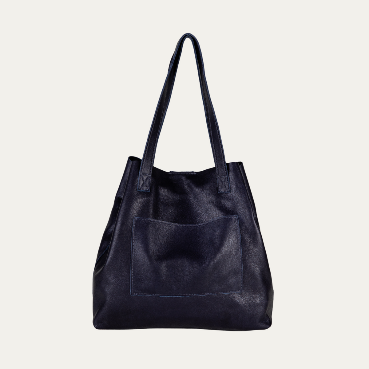Navy Leather/Los Angeles Tote Bag - PaulyJen