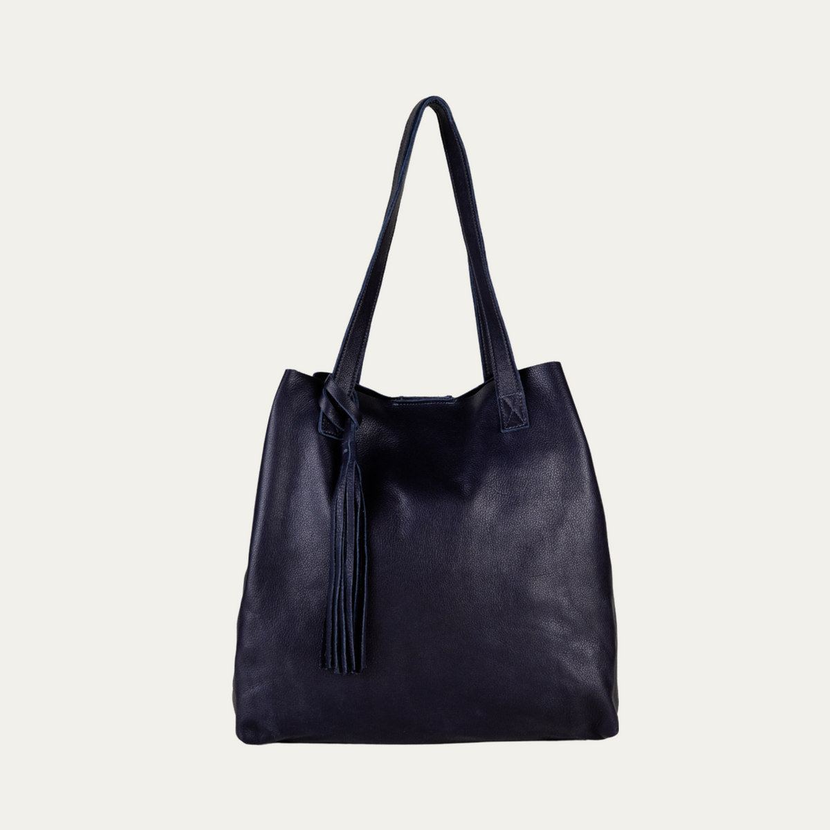Navy Leather/Los Angeles Tote Bag - PaulyJen