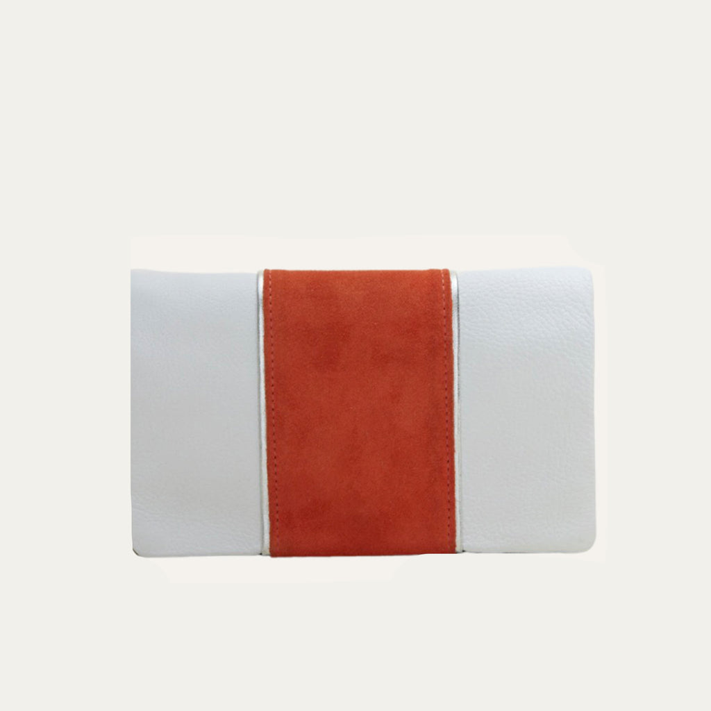 Belt Bag | White with Orange Stripe "The Madrid" 