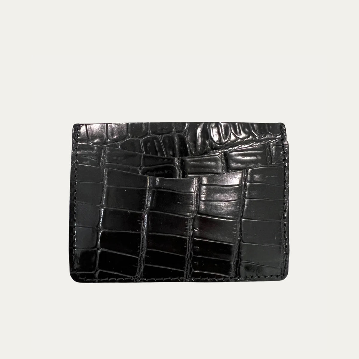 Black Croc Print Card Holder - PaulyJen