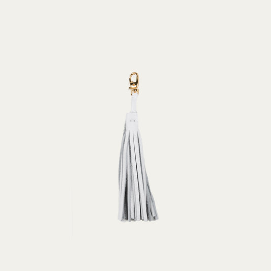 White Leather Fringe Gold Clasp - PaulyJen