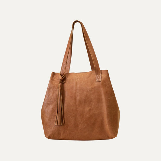 The Cognac Austin Tote Bag - PaulyJen