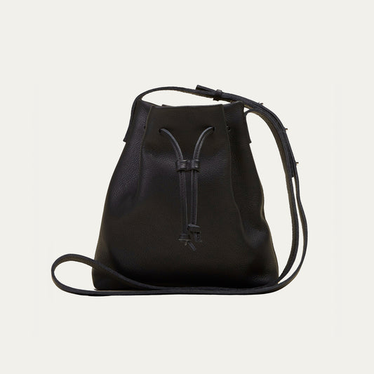 Black Leather with Gold Hardware Mini Crossbody Tote - PaulyJen