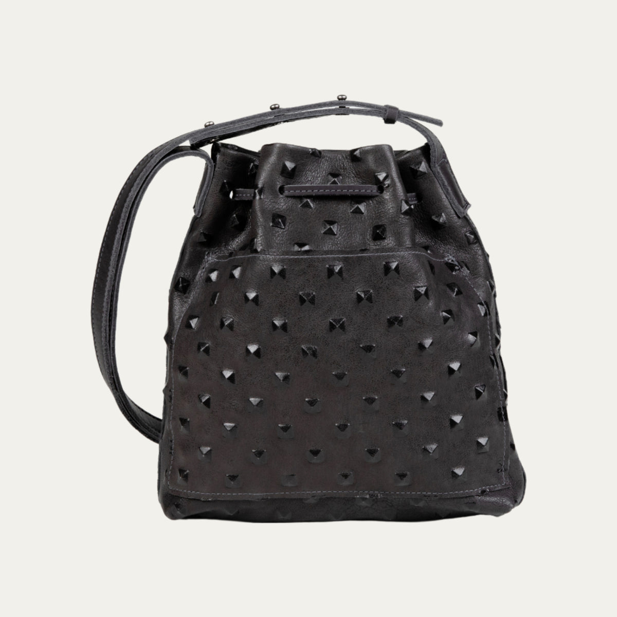 Grey Embossed Leather with Silver Hardware /The Cher Mini Crossbody Tote - PaulyJen