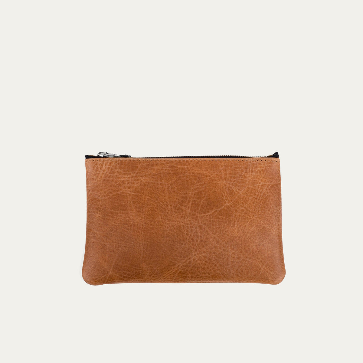 Cognac Leather Silver Zipper/Pauly Pouch Organizer - PaulyJen