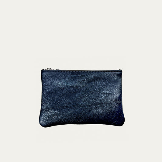 Navy Leather with Silver Hardware Pauly Pouch Organizer - PaulyJen