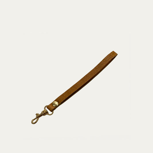 Wristlet Strap Attachment | Cognac + Gold Hardware - PaulyJen